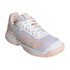 adidas Courtflash Junior Tennis Shoe - White/Wonder Quartz/White - Final Sale - 4