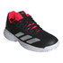 adidas Courtflash Junior Tennis Shoe - White/Silver Metallic/Core Black - 4