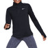 Nike Girls Dri Fit 1/4 Zip Long Sleeve - Black/White - 5