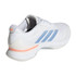 adidas Avacourt 3 Womens Tennis Shoe - White/Halo Blue/Beam Orange - Final Sale - 5