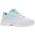 K Swiss Express Light 3 Womens Padel Shoe - White/Soft Neon Blue/Neon Bubble Gum - 4