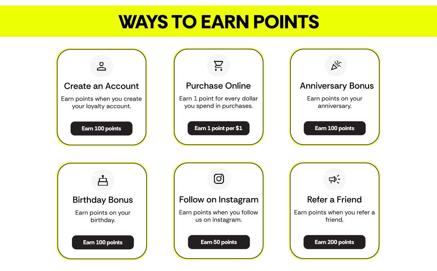 Ways to Earn Points