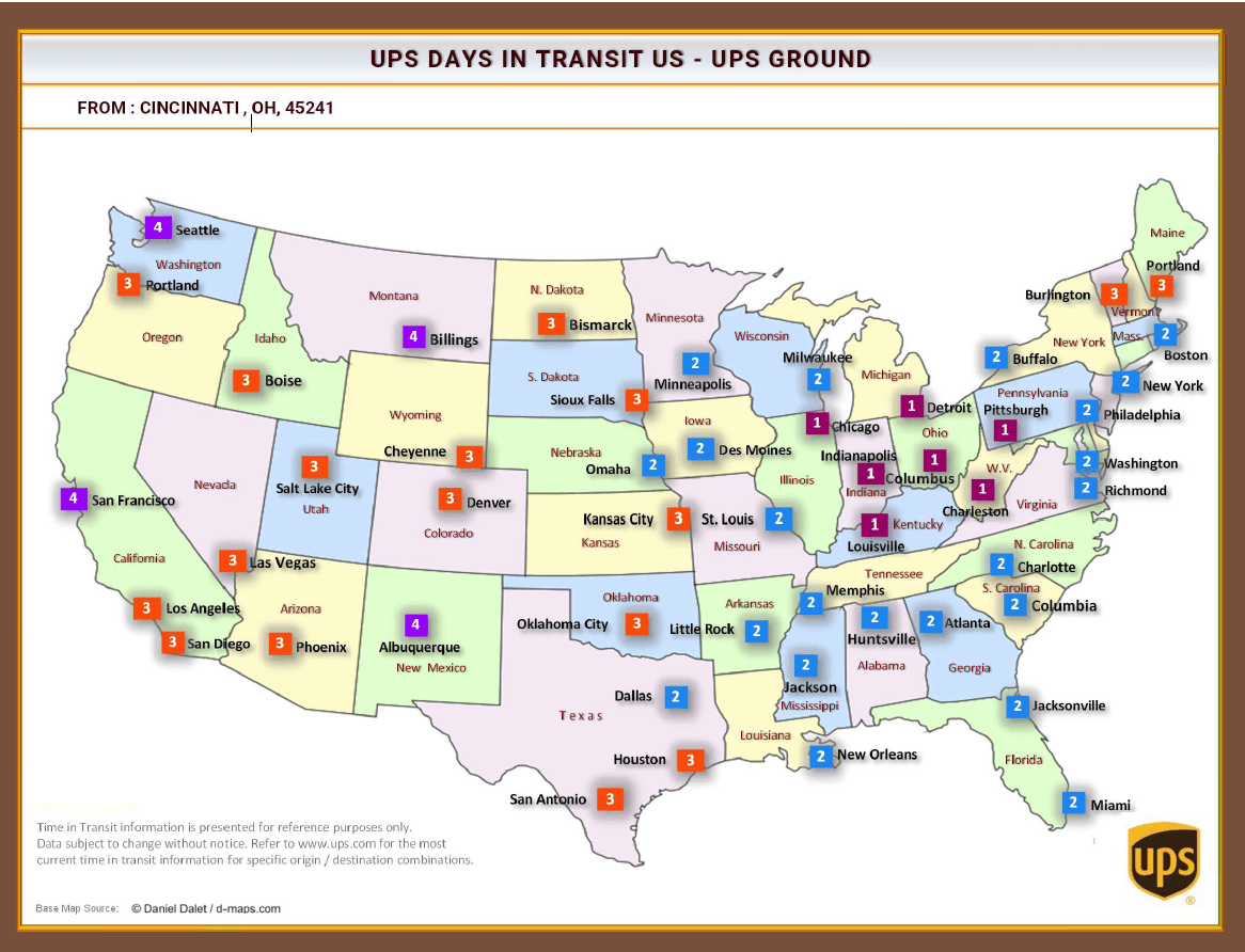 UPS MAP
