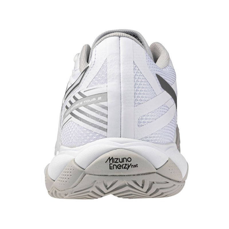 Mizuno Wave Enforce Tour 2 Womens Tennis Shoe - White/Silver