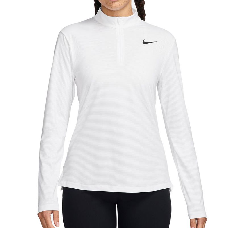 Nike Victory 1/2 Zip Long Sleeve Top - White/Black | Midwest