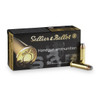 Sellier & Bellot .357 Magnum handgun ammunition box with 50 cartridges, black and gold packaging.