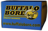 Box of Buffalo Bore .45 Colt +P 300 Grain SJFP ammunition, blue with buffalo logo and yellow text, "Strictly Business."