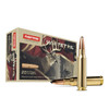 Box of Norma .308 Win Whitetail 150gr PSP ammo with two cartridges displayed, showcasing a soft point tip design.