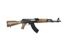 Zastava ZPAPM70 semi-automatic rifle in 7.62x39mm with wood stock and handguard, featuring a 30-round magazine and classic AK design.