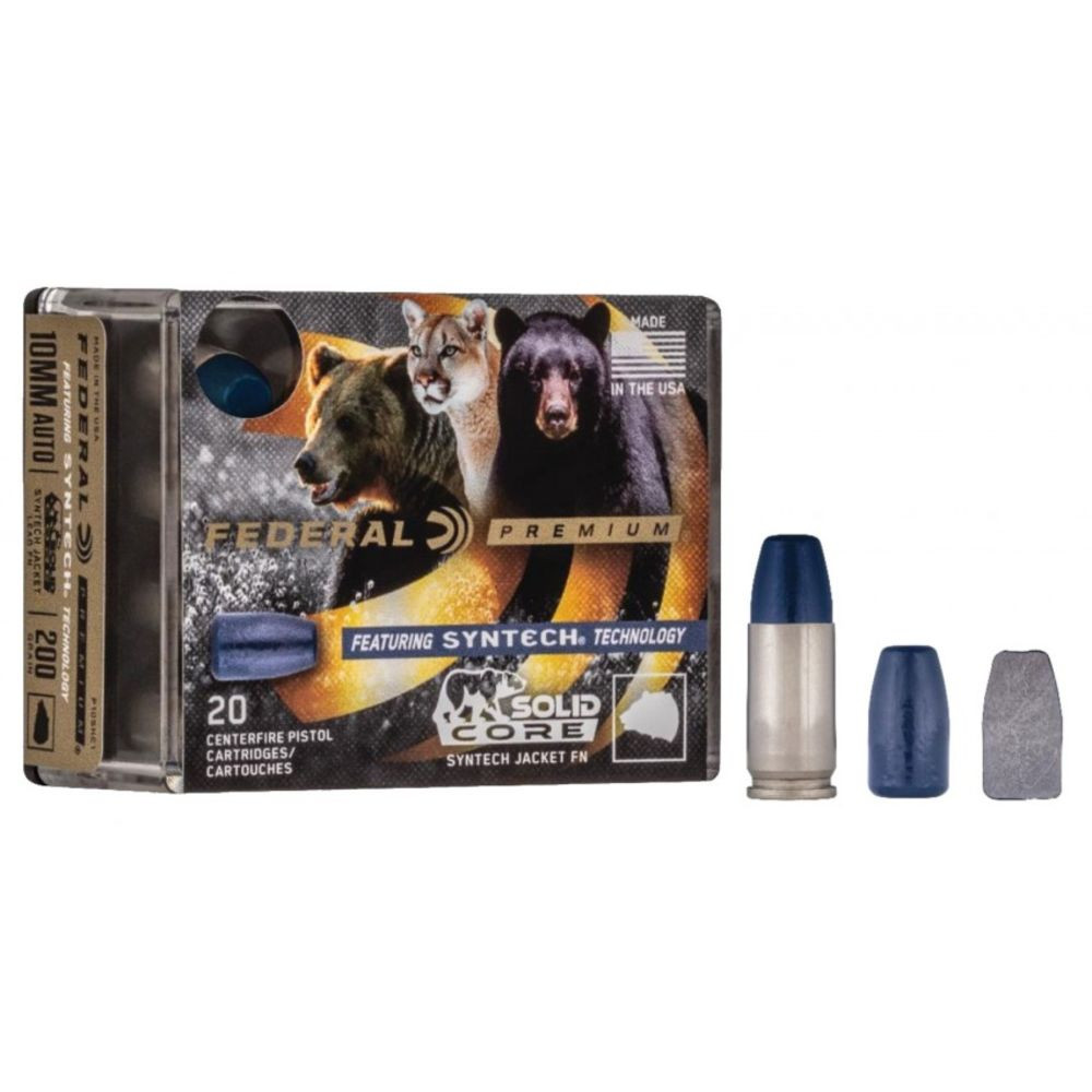 Federal 10mm Auto 200gr Solid Core Syntech FN Ammo | Black Basin