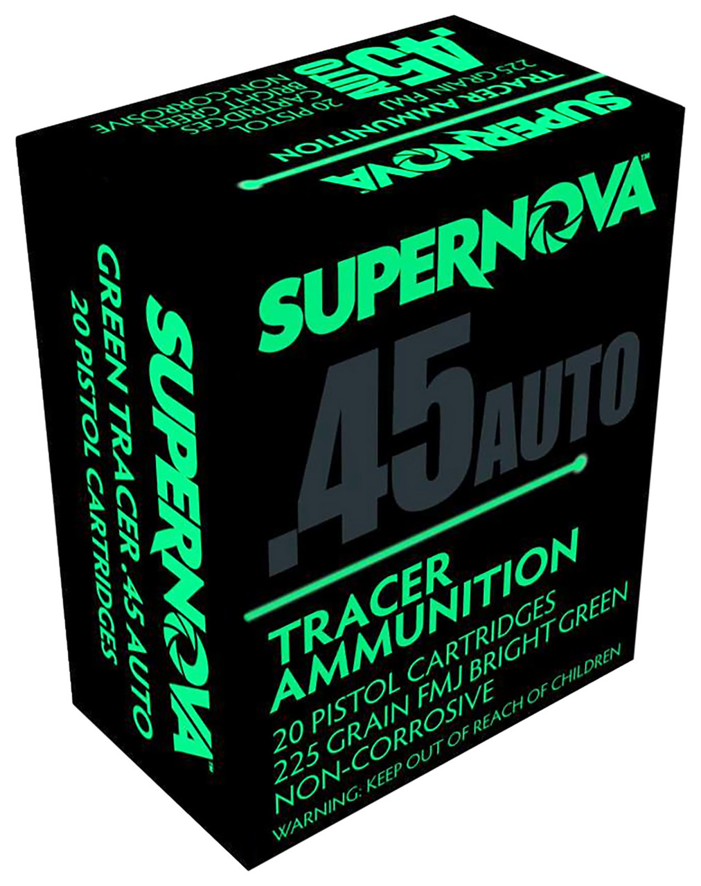 Supernova .45 ACP Green Tracer 225gr FMJ Ammo