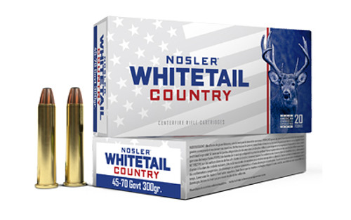 Nosler .45-70 Gov Whitetail Country 300gr JSP Ammo
