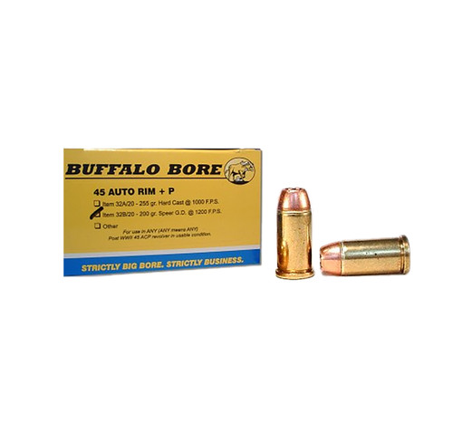 Buffalo Bore .45 Auto Rim Personal Defense +P 200gr JHP Ammo