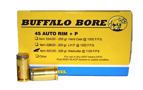 Buffalo Bore .45 Auto Rim Personal Defense +P 225gr Wadcutter Ammo