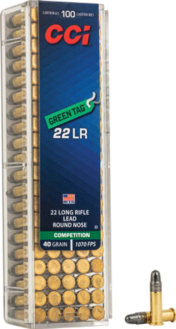 CCI .22 Long Rifle Competition Green Tag 40gr Solid Ammo