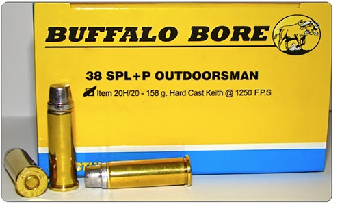 Buffalo Bore .38 Special Outdoorsman 158gr Solid Ammo