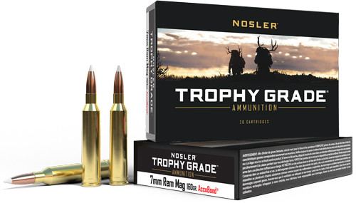 Nosler Trophy Grade Rifle Ammunition 7mm Rem. Mag. 160 gr. AB SP 20 rd.