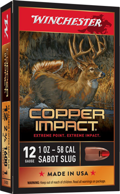 Winchester Copper Impact Extreme Point Sabot Slug 12 Gauge 2.75 in 1 oz Slug