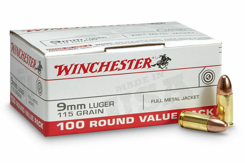 Winchester 9x19mm 115gr FMJ Ammo