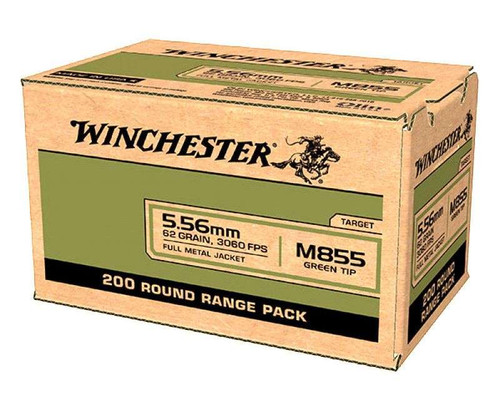 Winchester 5.56x45mm NATO 62gr FMJ Ammo - 200 Rounds