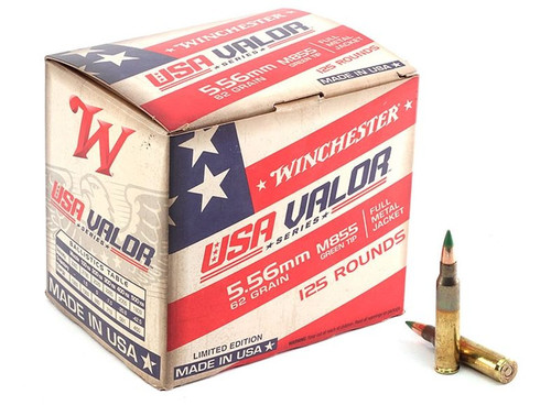 Winchester 5.56x45mm NATO USA Valor 62gr FMJ 125 Rounds