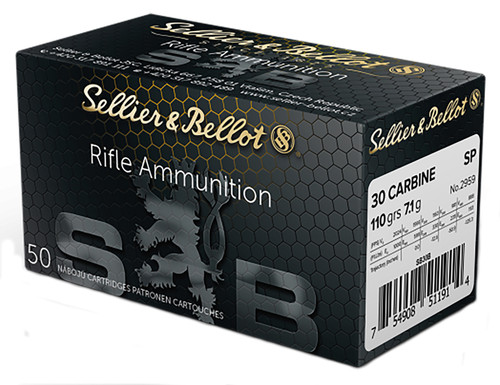 Sellier and Bellot .30 Carbine Rifle 110gr JSP Ammo