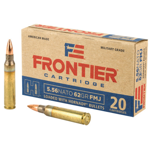 Frontier Cartridge 5.56x45mm NATO Lake City Military Grade 62gr FMJ Ammo