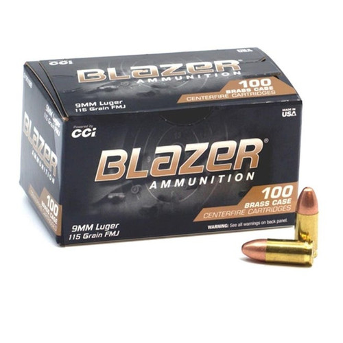 Blazer 9mm Luger / Parabellum Brass 115gr FMJ Ammo