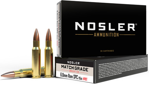 Nosler 6.8 Remington SPC Custom Competition Match Grade 115gr JHP Ammo