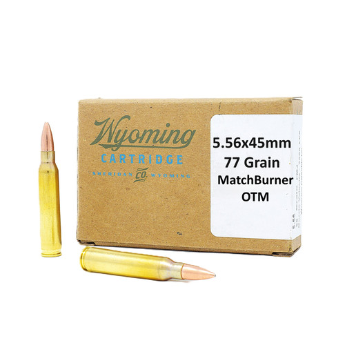 Wyoming Cartridge Company 5.56x45mm 77 Grain Barnes Match Burner OTM.