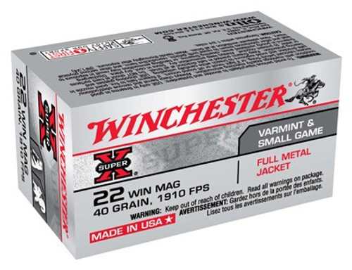 Winchester .22 WMR Super-X 40gr FMJ Ammo