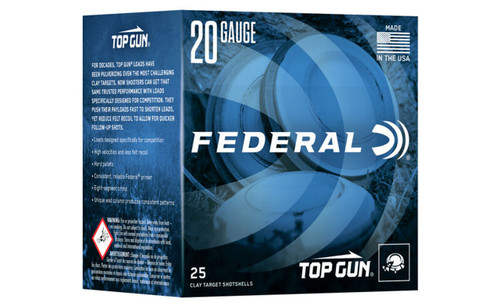 Federal Top Gun Sporting Shotgun Ammo 20 Gauge (20 ga.) 2.75 in. 1250 FPS 7/8 oz. 7.5 Shot 25 Rd.