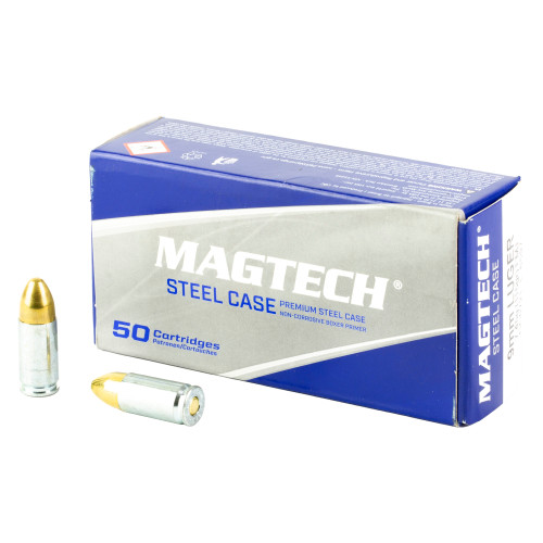 Magtech 9mm Luger 115 Grain Full Metal Jacket(FMJ) - Zinc plated Steel Case.