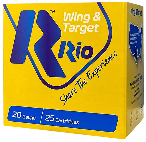 Rio Ammunition Wing & Target 24, 20 Gauge, 2-3/4" 7/8-Oz, #8 Shot