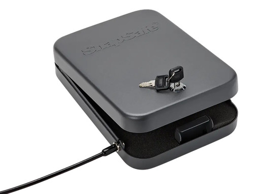 SnapSafe, Lock Box, X-Large, 10" x 7" x 2", Key Lock, 16 Gauge Steel, Cable Included, Black Finish