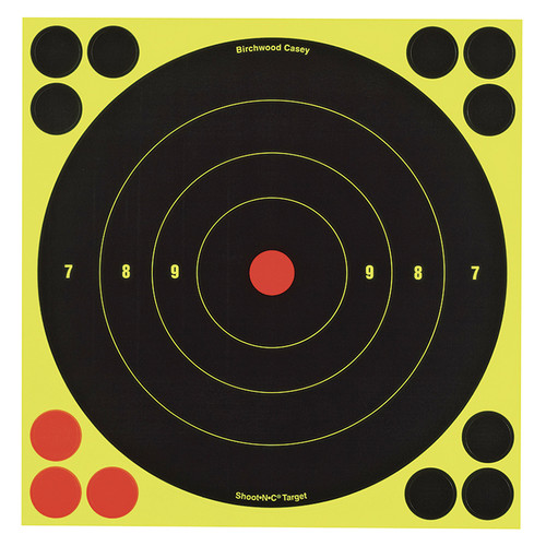 Birchwood Casey, Shoot-N-C Target, Round Bullseye, 8", 6 Targets