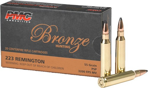 PMC 223SP Bronze Pointed Soft Point PSP 55 Grain .223 Remington 3200 fps