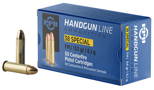 PPU .38 Special 130gr FMJ Ammo