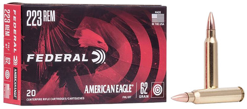 Federal .223 Remington American Eagle 62gr FMJ BT Ammo