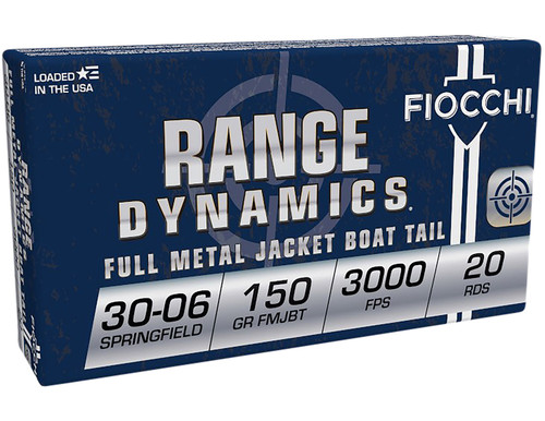 Fiocchi .30-06 Springfield Range Dynamics 150gr FMJ BT Ammo