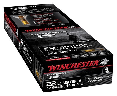 Winchester .22 LR Varmint HE 37gr Lead HP Ammo