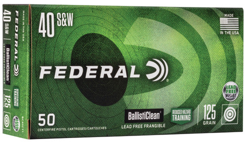 Federal .40 S&W BallistiClean 125gr Lead-Free Frangible Ammo