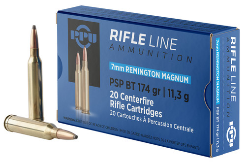 PPU 7mm Remington Mag 174gr PSP BT Ammo