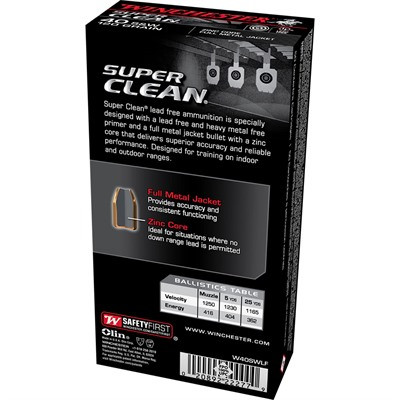 Winchester .40 S&W Super Clean 120gr Lead Free FMJ Ammo