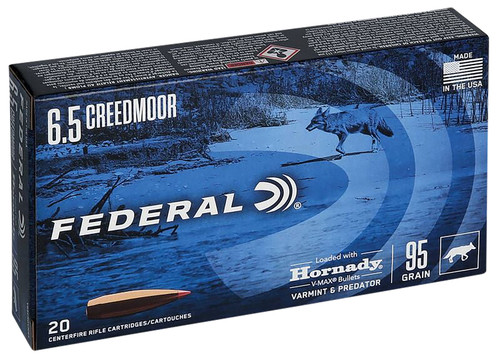 Federal 6.5 Creedmoor Varmint & Predator 95gr V-Max Ammo