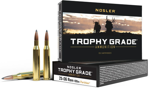 Nosler .25-06 Rem Trophy Grade 100gr Spitzer Partition Ammo