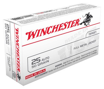 Winchester .25 ACP USA 50gr FMJ Ammo
