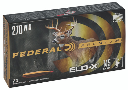 Federal P270ELDX1 Premium ELD-X Extremely Low Drag-eXpanding 145 Grain .270 Winchester 2890 fps