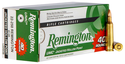 Remington .22-250 Remington UMC Value Pack 45gr JHP Ammo