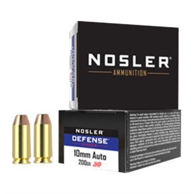 Nosler 39156 Defense Handgun Bonded Jacketed Hollow Point 200 Grain 10mm Auto